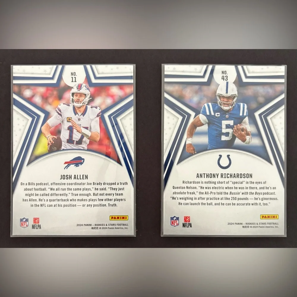 2024 Panini Rookie & Stars Football Card Lot – 8 Cards –‎ Mint